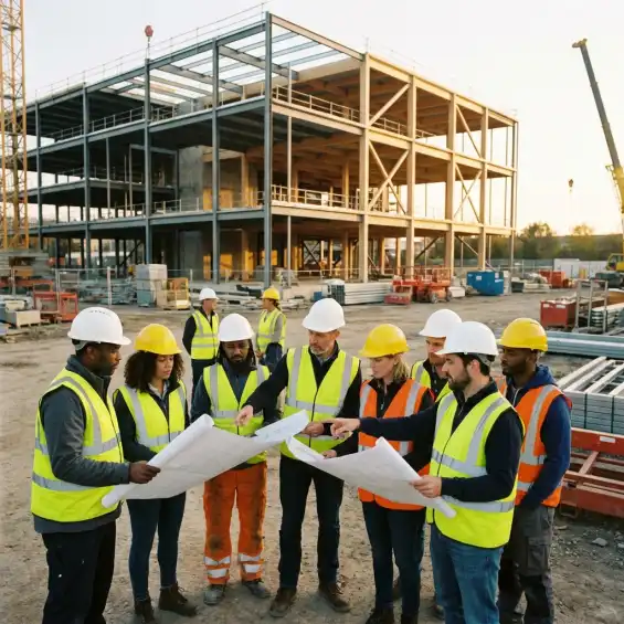 Arsitek dan Kontraktor Bekerja
